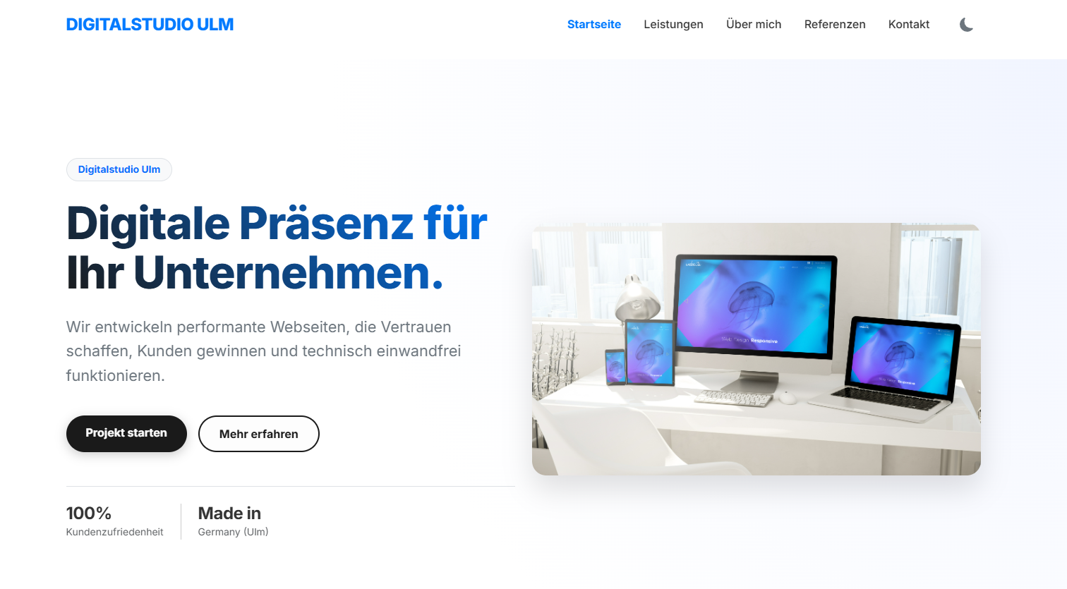 Digitalstudio Ulm Website Mockup